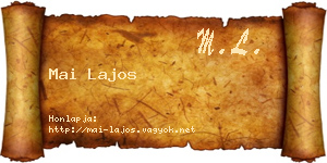 Mai Lajos névjegykártya